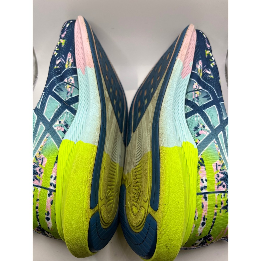 ASICS‎ Gel Nimbus 14  Women's Running Shoes Blue Pink Green Floral Size 9 - Picture 3 of 8